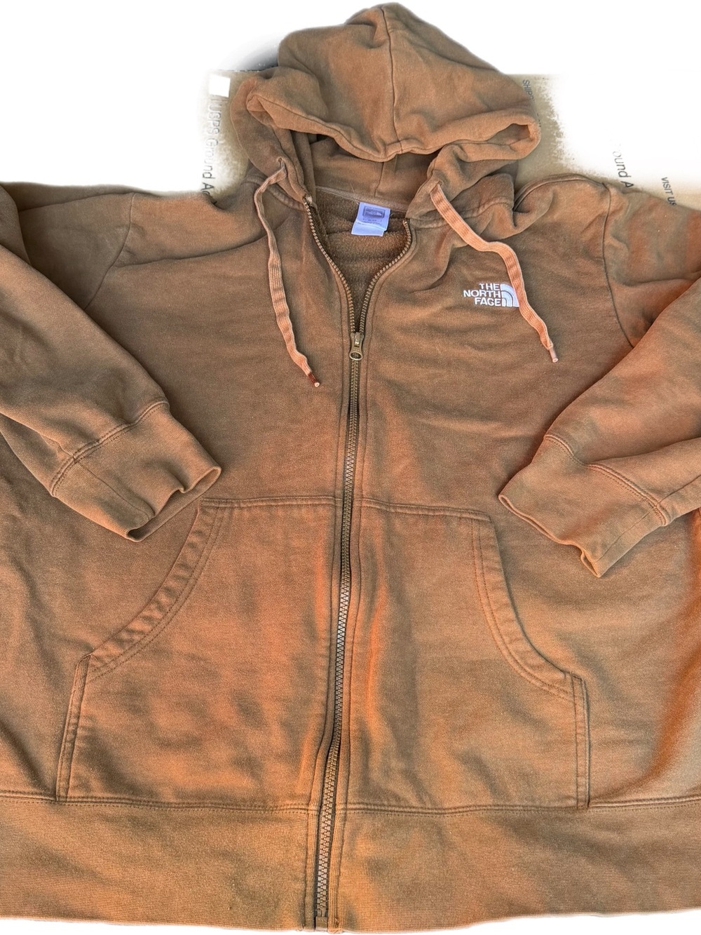 The North Face Brown Full-Zip Hooded Crewneck Sweatshirt